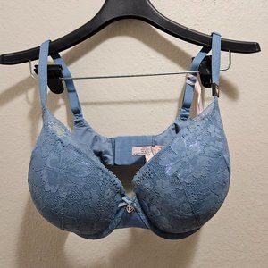 2 Set Body by Victoria Lightly Lined Demi Bra - 34DDD, blue and pink